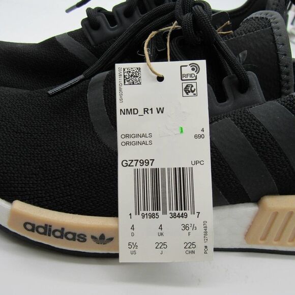 ADIDAS NMD R1 WOMENS SNEAKERS IN BLACK/BLUSH - Picture 8 of 11